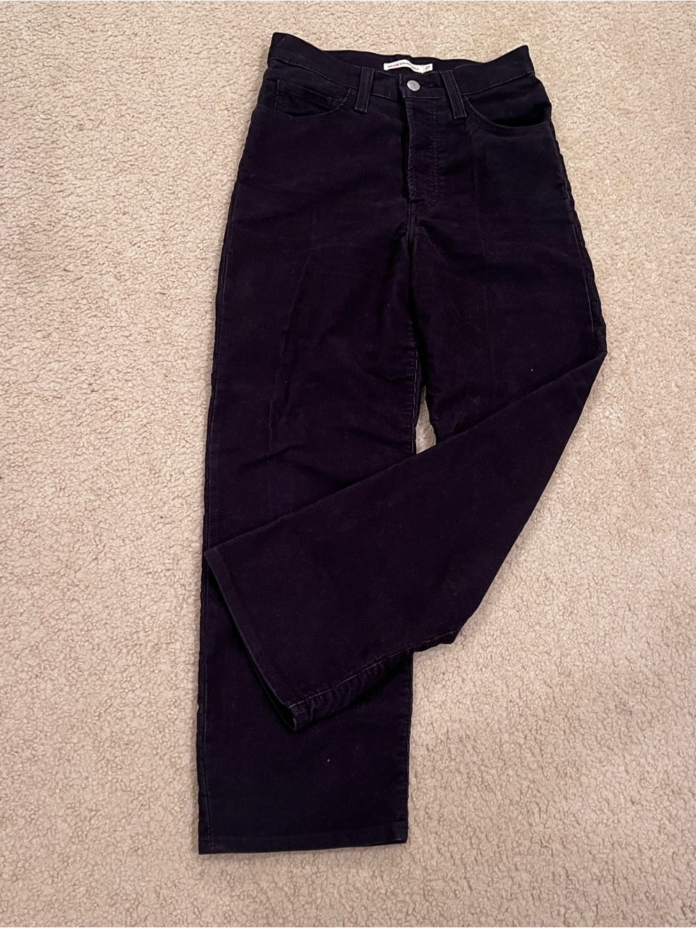 Levi's Women's Ribcage Straight Ankle Black Corduroy Indie/Dark Academia Jean - Picture 8 of 8